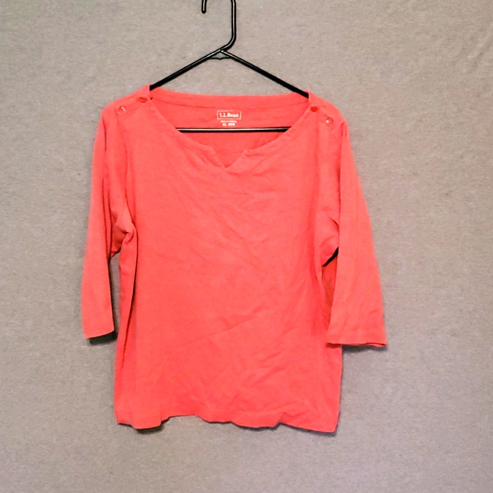 L.L. Bean 3/4 Sleeve Tee with shoulder buttons